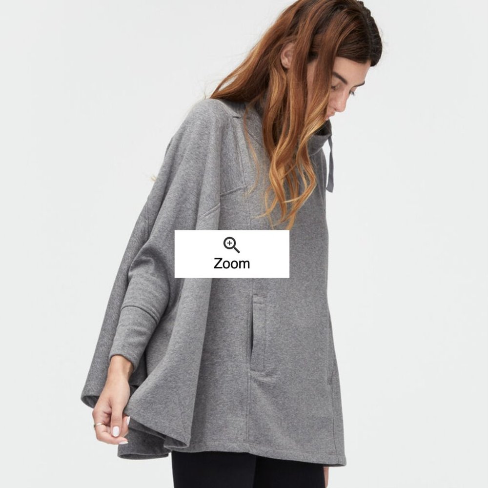 UGG Women's Pichot Fleece  Sweatshirt Poncho in Gray Heather in Sz XS/S